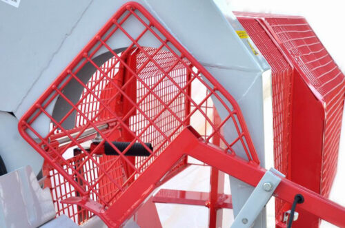 Protective-cover-on-Logger-machine-300-log-splitting-cutting-line-system-wood-processing-processor