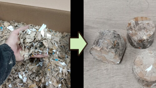 Briquettes from cardboard